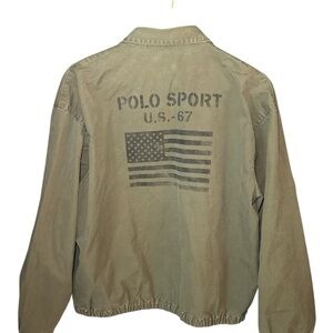 Vintage Polo Sport Ralph Lauren USA 67 Harrington Jacket Large Olive